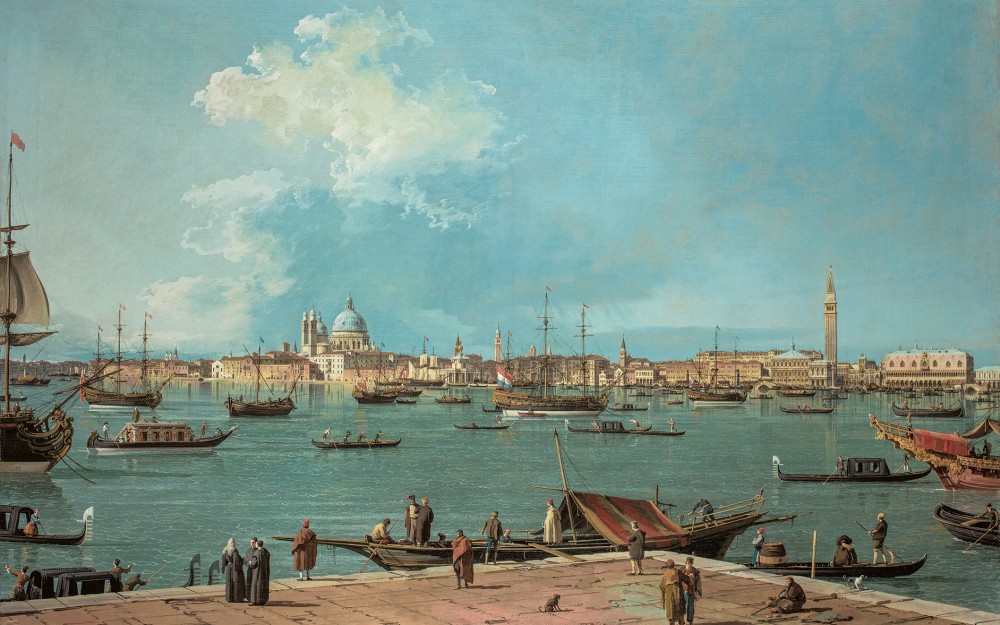Der Bacino di San Marco von San Giorgio Maggiore aus Canaletto (1697–1768) 1735/44, Öl auf Leinwand, 129,2 ×
                                                188,9 cm
                                                